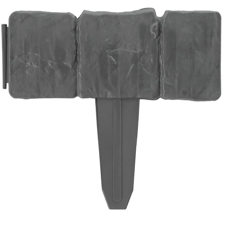 Gardenised Cobbled Stone Style Outdoor Lawn Edging Gate 10pk Interlocking Stakes, Gray - Image 1